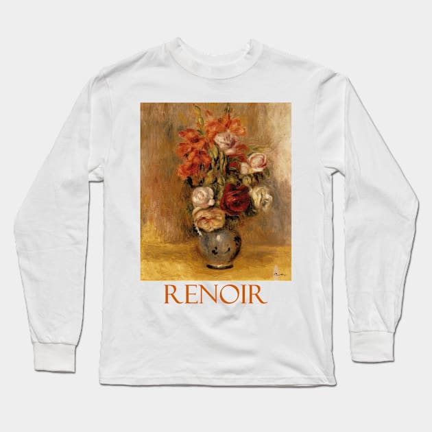 Vase of Gladiolas and Roses by Pierre-Auguste Renoir Long Sleeve T-Shirt by Naves